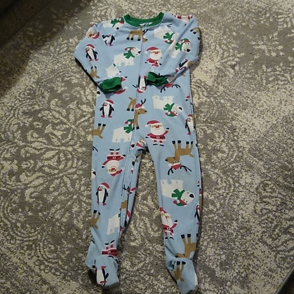 Toddler boys Christmas footie pajamas - Picture 4 of 5